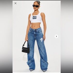 Fashion Nova Blue Straight Leg Jeans